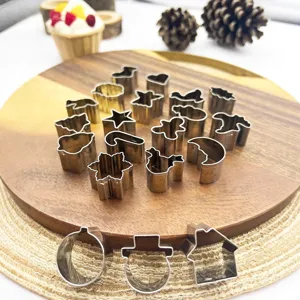 20-piece stainless steel Christmas cookie cutters set metal baking molds for holiday treats