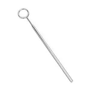 Edelstahl Schokoladengabel Detailansicht zeigt 20cm Länge und 2.5cm Ringgröße präzise an.