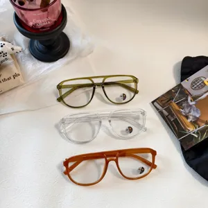 Retro double bridge photochromic pilot sunglasses for women, UV protection outdoor eyewear.