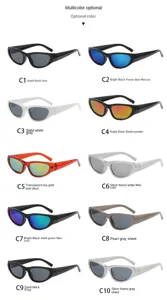 Y2K futuristic cyberpunk sunglasses for men and women, trendy sporty eyewear with multiple colors.