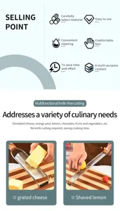 Stainless steel multi-functional cheese and lemon zester grater for kitchen cooking.