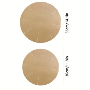 Vue détail des tapis de cuisson ronds en téflon antiadhésif avec des diamètres de 36cm et 30cm.