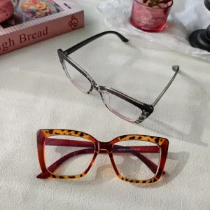 Stylish vintage blue light blocking glasses frames for women and men, retro eyewear design.