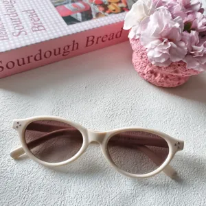 Vintage ovale Sonnenbrille fuer Damen Retro kleiner Rahmen schicke Sonnenbrille