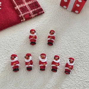 Christmas Santa glass beads for DIY jewelry making, handmade charm pendants, holiday craft supplies.