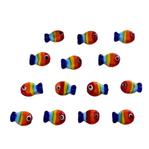 Colorful glass fish charms beads for DIY jewelry making cute bracelet accessories