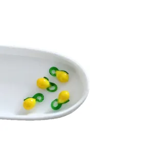 Handmade yellow green glass fruit beads DIY necklace earring jewelry making accessories