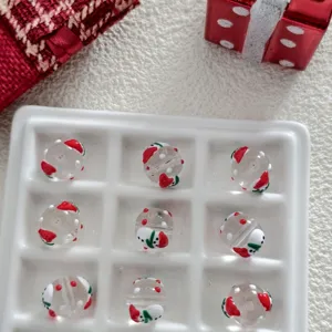 Christmas glass beads DIY handmade accessories cute snowman patterns for festive jewelry making
