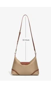 Minimalistische Nylon Hobo Schultertasche im koreanischen Stil mit verstellbarem Riemen.