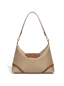 Minimalistische Lässige Nylon Hobo Achseltasche Große Kapazität Leichte Schulter Tote Bag Mit Leder Klappe Knödel Tasche Für Damen