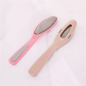 Dual color stainless steel foot file and rasp for dead skin removal, main product view.