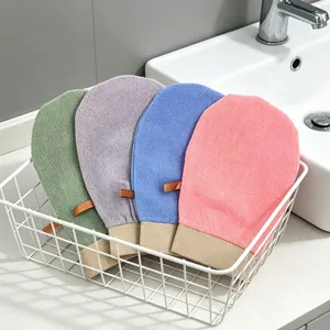 Exfoliating bath mitt set for deep cleaning body scrub gloves multi-color daily use tool