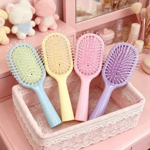 Cute pastel air cushion hair massage comb set for daily hair care, fluffy and smooth long hair.