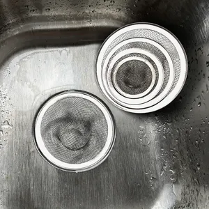 Roestvrijstalen gootsteen zeef haarvanger mesh afvoerfilter voor keuken badkamer wasbak.