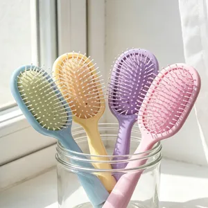 Cute pastel air cushion hair brush, portable massage comb for fluffy and smooth long hair.