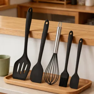 Siliconen keukengerei set hittebestendig bakspatel garde oliekwast voor koken en bakken
