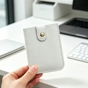 PU Leather Card Holder Multi-Slot Retractable ID Credit Card Case Minimalist Business Card Protector Wallet For Unisex