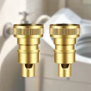 Connecteur de robinet de machine à laver en laiton vanne d'arrêt d'eau auto 2pcs