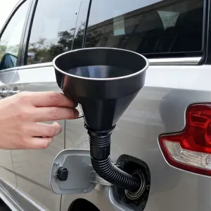 Flexible Plastic Oil Funnel With Hose Automotive Motorcycle Fuel Transfer Liquid Draining Tool Universal Pouring Spout