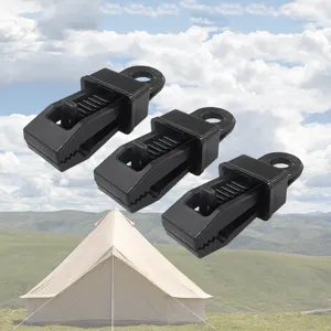 Mehrfkt. schwarze Kunststoff Zeltplane Clips für Outdoor Camping, robuste Markisenwindklammern.