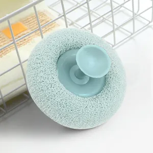 Peeling Duschschwamm Ball mit Saugnapf Griff für Körperreinigung und tägliches Duschen Peeling