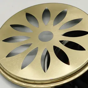 Draagbare metalen muggenspiraal bak afdekking met elegant bloemenpatroon, goud.