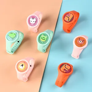 Kids Cartoon Lichtgevend Muggenwerende Siliconen Armband LED Flash Buiten Anti-Mug Polsband Kinderen