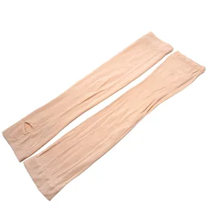 Mangas de seda de hielo transpirables para deportes al aire libre, beiges y protectoras.