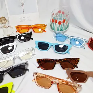 Fashionable cat eye sunglasses for women, trendy narrow frame sun glasses for street style 80c