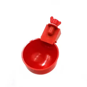 Automatic poultry water cup red plastic chicken drinking bowl feeder farm ducks geese equipment