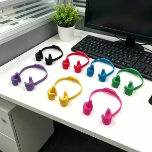 Colorful silicone thumb phone stand flexible lazy desktop bracket for videos.