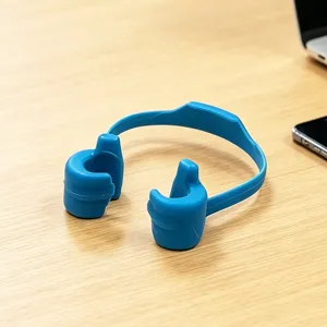 Blue thumb phone stand desktop lazy bracket for video watching and online classes