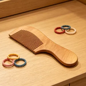 Portable solid wood hair comb for daily home use featuring smooth teeth and nice grip.