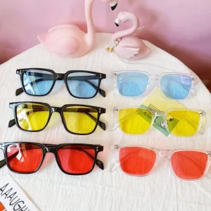 Fashion square sunglasses with colorful lenses, trendy ins style stylish unisex eyewear.