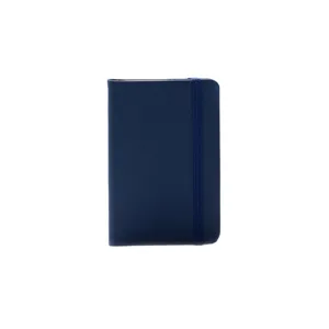 Carnet de notes rigide A6 avec elastique, journal intime bleu fonce pour bureau et ecole.