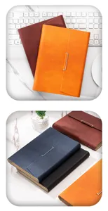 Nahaufnahme der A5 PU Leder Ringbinder Notizbücher mit Metallverschluss in verschiedenen Farben.
