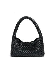 Original Designer Handwoven PU Leather Top Handle Bag Minimalist Chic Woven Shoulder Crossbody Purse Set With Inner Pouch For Women Daily Commute