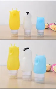 Set flaconi viaggio in silicone, contenitori ricaricabili portatili per cosmetici e igiene.