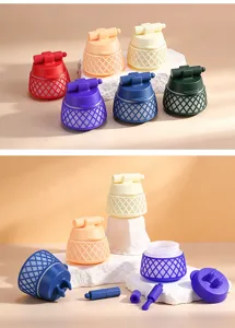 Barattolo di crema cosmetico in silicone portatile set di contenitori da viaggio a prova.