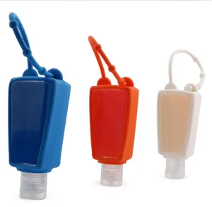 Tragbare Silikon Handdesinfektionsmittel Spender Flasche Detailansicht mit Band 30ml