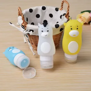Flacone Dispenser da Viaggio in Silicone Portatile Simpatico Animale Cartoon Lozione Shampoo Contenitore Set di Flaconi da Viaggio