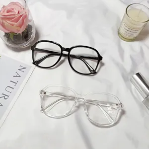 Fashion Anti Blue Light Glasses Frame Transparent Resin Polycarbonate Full Rim Large Square Oval Eyewear For Men Women Daily Decor