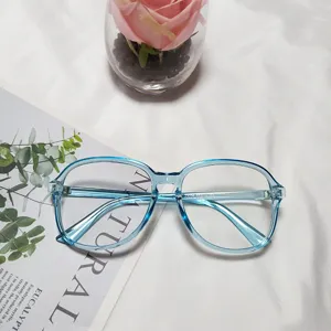 Transparent large frame optical glasses, clear fashionable eyewear for daily wear and styling.