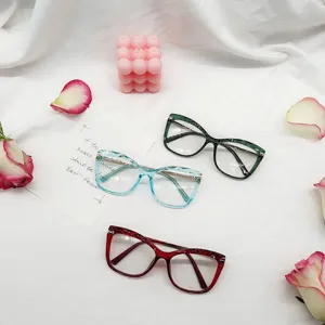 TR90 Cat Eye Glasses Frames Multicolored Fashion Optical Eyewear Clear Lens For Women