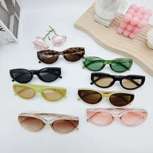 Lunettes de soleil œil de chat étroites tendance jelly mode pour femmes et hommes