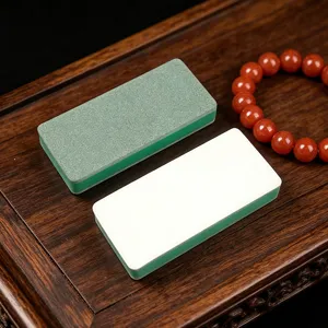 Detail view of double-sided sponge polishing blocks for jewelry, jade, and nail art care.