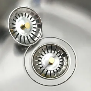 Stainless Steel Kitchen Sink Strainer Drain Filter Basket With Handle Replacement Sink Plug For Kitchen Basin Waste Stopper
