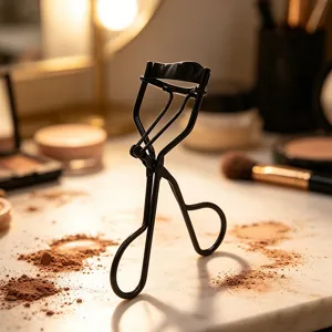Piega Ciglia Grandangolare Nero Professionale Strumento Portatile Per Arricciare Le Ciglia Con Cuscinetto In Silicone