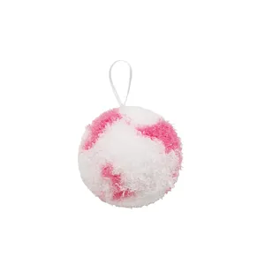 Boule de nettoyage duveteuse rose blanche pour évier de salle de bain avec boucle