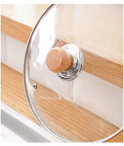 Universeller Glasdeckel mit Holzknauf und Edelstahlrand fuer den taeglichen Kuechengebrauch.